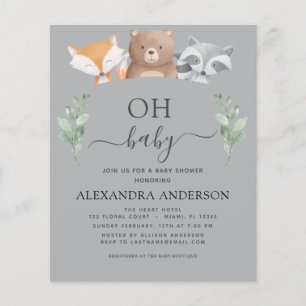 Budget Oh Baby shower Woodland Uitnodigingen