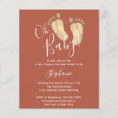 Budget Oh Baby Terracotta Baby shower Uitnodiging (Voorkant)