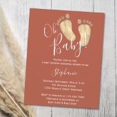 Budget Oh Baby Terracotta Baby shower Uitnodiging