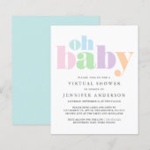 Budget Oh Baby Virtual Baby shower Invitation (Voorkant / Achterkant)