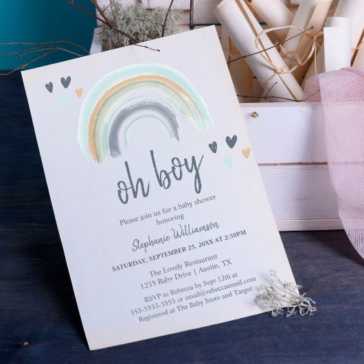 Budget Oh Boy Baby Borrel Blauwe Boho Regenboog