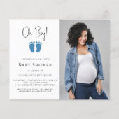Budget Oh Boy Baby shower Fotouitnodiging (Voorkant)