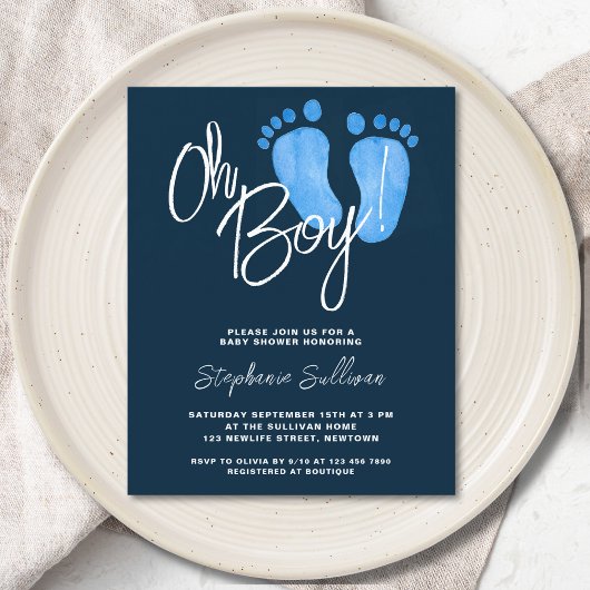 Budget Oh Boy Baby shower Invitation