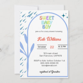 Budget Oh Boy Baby shower Invitation Kaart