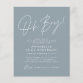budget oh Boy baby shower script blauw elegant (Voorkant)
