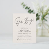 budget oh Boy baby shower script crème neutraal (Staand voorkant)