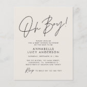 budget oh Boy baby shower script crème neutraal (Voorkant)