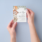 Budget Oh Boy! Baby shower voor bosdieren Flyer (Hand)