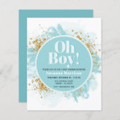 Budget Oh Boy Baby shower Waterverf (Voorkant / Achterkant)