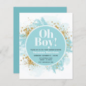 Budget Oh Boy Baby shower Waterverf (Voorkant / Achterkant)