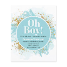Budget Oh Boy Baby shower Waterverf
