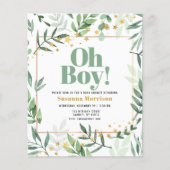 Budget Oh Boy Baby shower Waterverf (Voorkant)