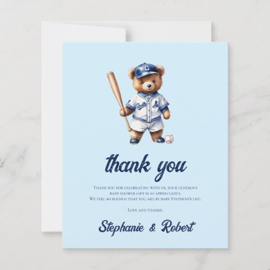 Budget Oh Boy Baseball Baby shower Dank je wel (Voorkant)