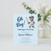 Budget Oh Boy Baseball Baby shower Schattige Beer (Staand voorkant)