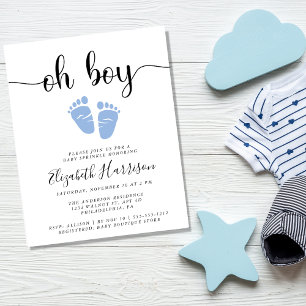 Budget Oh Boy Blue Baby Sprinkle Uitnodiging