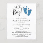 Budget Oh Boy Blue Feet Boy's Baby shower nodigt u (Voorkant)