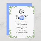 Budget Oh Boy Blue Pumpkin Herfst Baby shower Uitn (Voorkant / Achterkant)