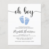 Budget Oh Boy Blue Virtual Baby shower Uitnodiging (Voorkant)