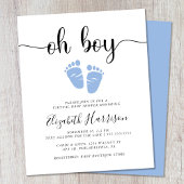 Budget Oh Boy Blue Virtual Baby shower Uitnodiging