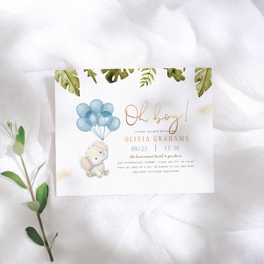 Budget Oh Boy Elephant & Balloons Baby shower