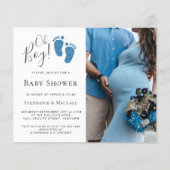 Budget Oh Boy Foto Couples Baby shower Uitnodiging (Voorkant)