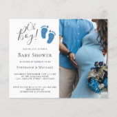Budget Oh Boy Foto Couples Baby shower Uitnodiging (Voorkant)