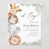 Budget Oh Boy Safari Animal Boy's Baby shower Flyer (Voorkant)