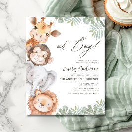 Budget Oh Boy Safari Animal Boy's Baby shower Flyer