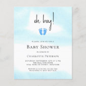 Budget Oh Boy's Baby shower Invitation (Voorkant)