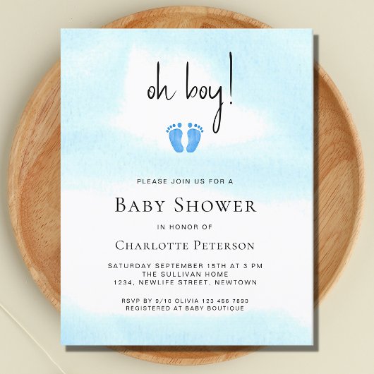 Budget Oh Boy's Baby shower Invitation