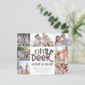 Budget Oh Deer wat een jaar Foto Holiday Kaart (Staand voorkant)