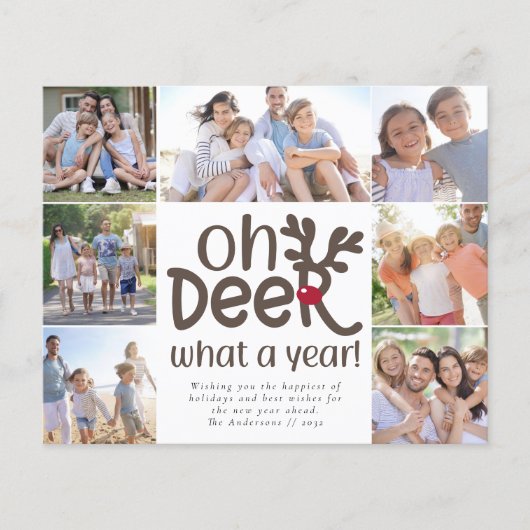 Budget Oh Deer wat een jaar Foto Holiday Kaart (Voorkant)