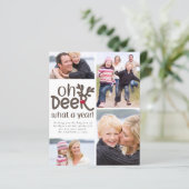 Budget Oh Deer wat een jaar Foto Holiday Kaart (Staand voorkant)