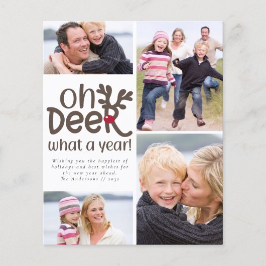 Budget Oh Deer wat een jaar Foto Holiday Kaart (Voorkant)
