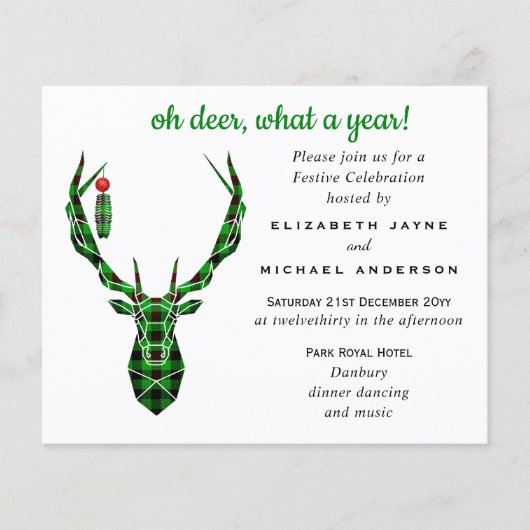 Budget Oh HERTEN wat een jaar 2020 Kerstuitnodigin (Voorkant)