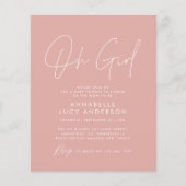 Budget oh meisje baby shower script roze (Voorkant)