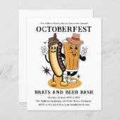 Budget Oktoberfest Brats Beer Party Uitnodiging (Voorkant / Achterkant)