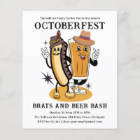 Budget Oktoberfest Brats Beer Party Uitnodiging