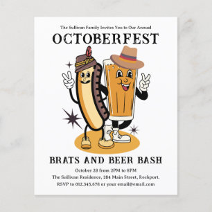 Budget Oktoberfest Brats Beer Party Uitnodiging