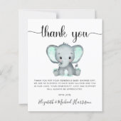 Budget Olifant Baby shower Dank u kaart (Voorkant)
