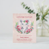 BUDGET Olifant Baby Shower Uitnodiging Safari (Staand voorkant)