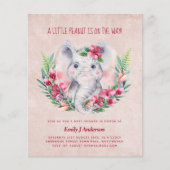 BUDGET Olifant Baby Shower Uitnodiging Safari (Voorkant)