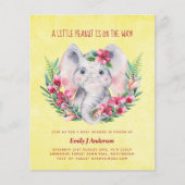 BUDGET Olifant Baby Shower Uitnodiging Safari (Voorkant)