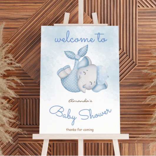 Budget olifant thema baby shower welkomstbord poster