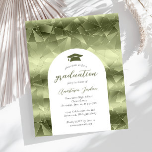 Budget Olijf Groen Glam Geo Arch Afstuderen Invite