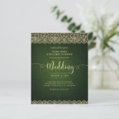 BUDGET Olijf Mosgroen Gouden Kant Boerenbruiloft (Staand voorkant)