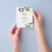Budget Olijf Sage Groene Bruiloften Save The Date Flyer (Hand)