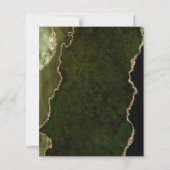 Budget olijfgroen gouden agaat huwelijksuitnodigin (Achterkant)