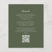 Budget Olijfgroen Monogram Krans QR Code Trouwen (Achterkant)