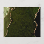 Budget Olijfgroene Agaat Wedding Save the Date (Achterkant)